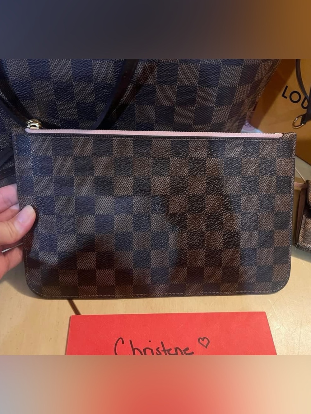 Neverfull pouch in DE with Rose Ballerine!💖